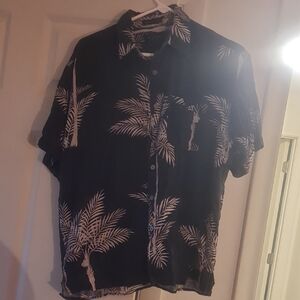 Van Heusen Black and White Palm Print Shirt